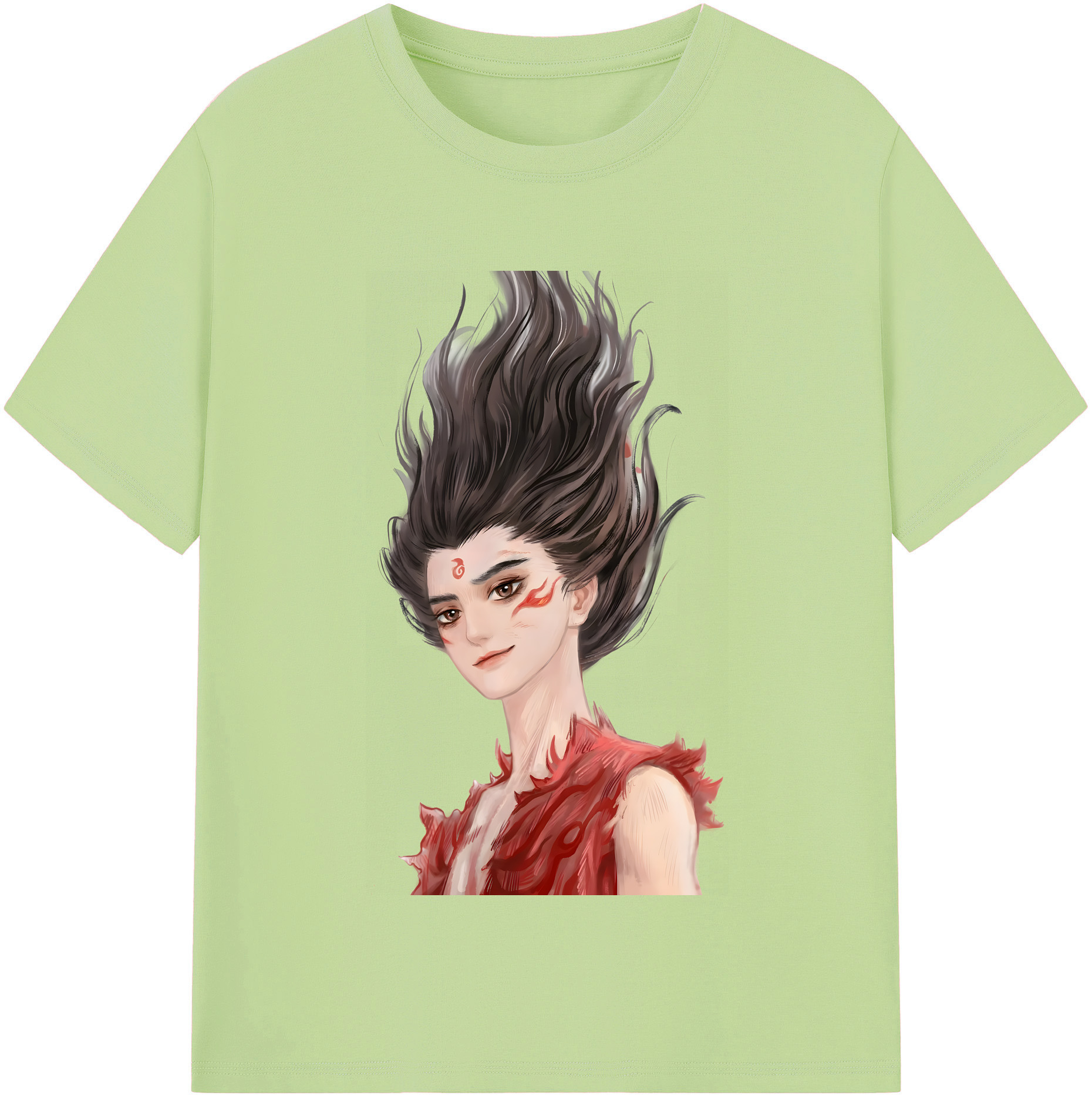 （画像用） Ne Zha 2 ナタ 魔童の大暴れ 綿100％半袖Tシャツ（フロントプリント）